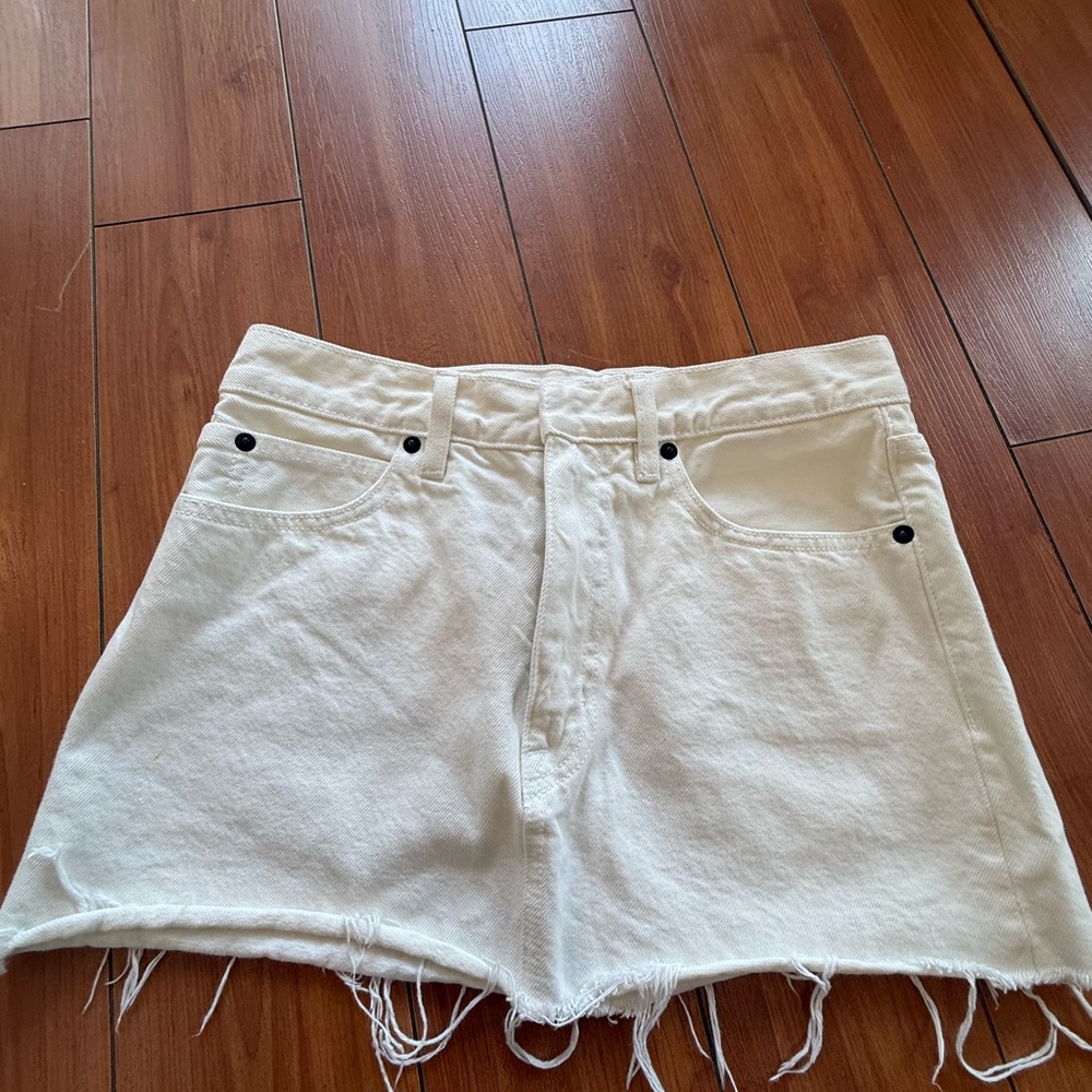 SLVRLAKE white denim skirt